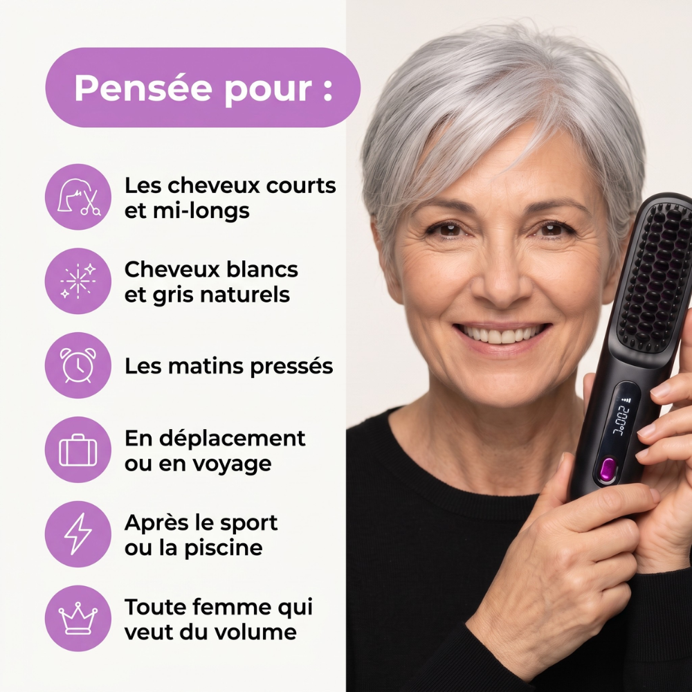 HAALO — La PREMIÈRE Brosse Coiffante pour Cheveux Courts