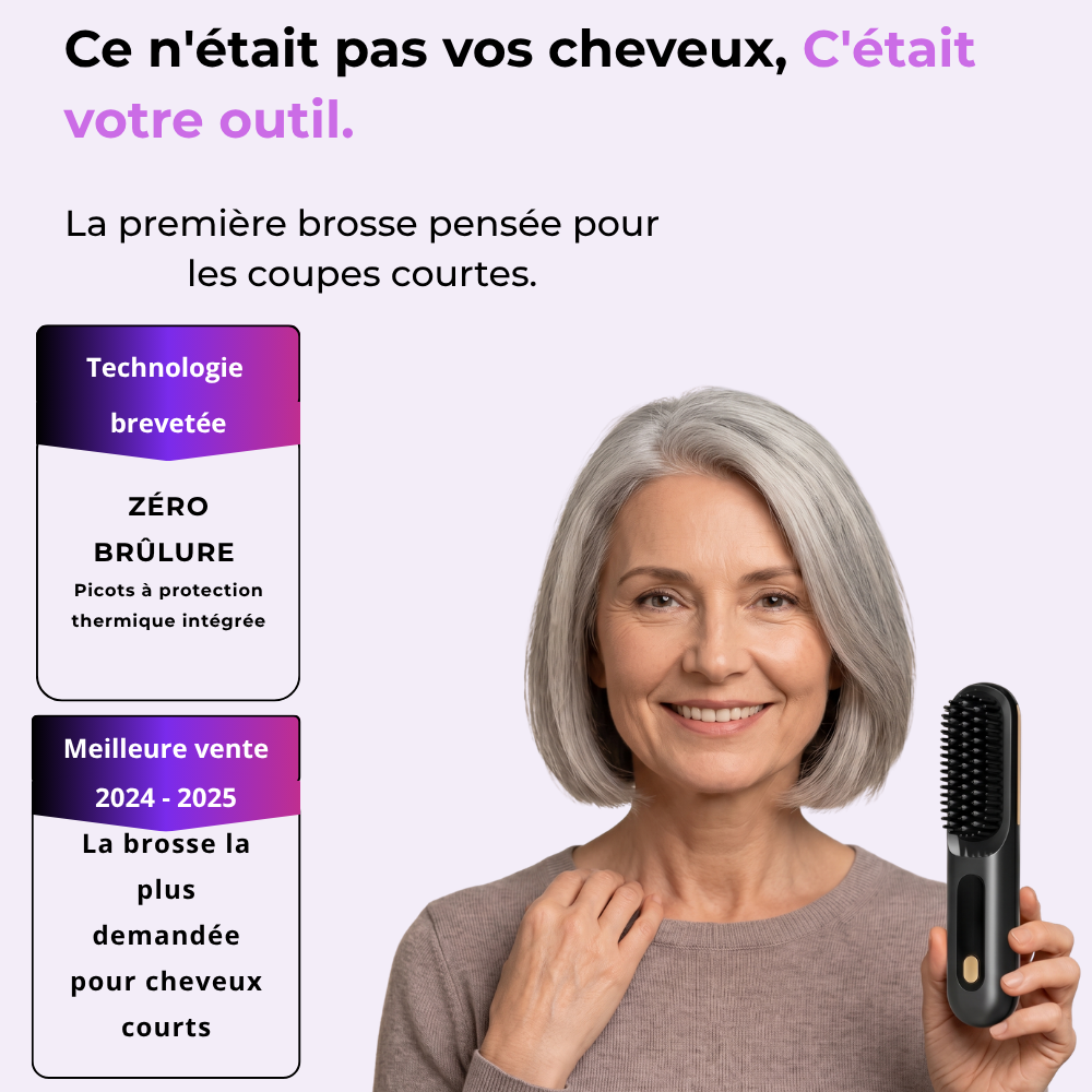 HAALO — La PREMIÈRE Brosse Coiffante pour Cheveux Courts